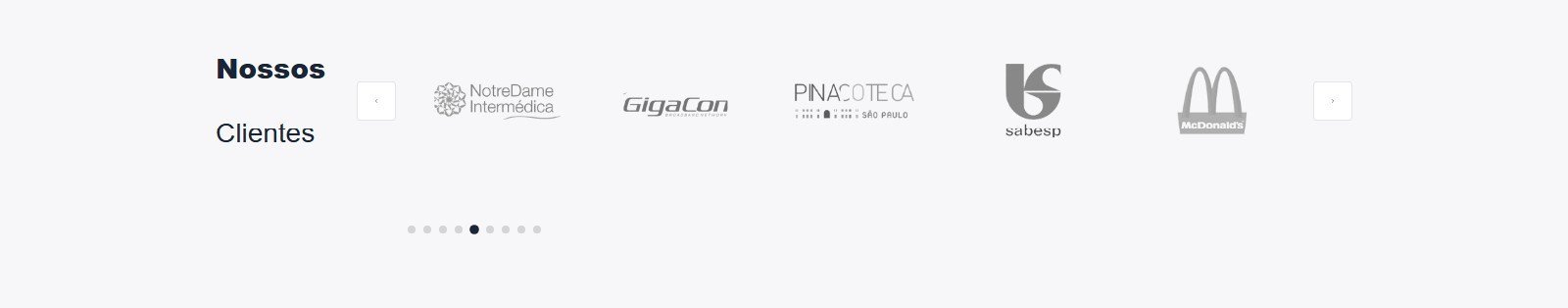 Faixa de logos dos clientes da Excellence Elevadores